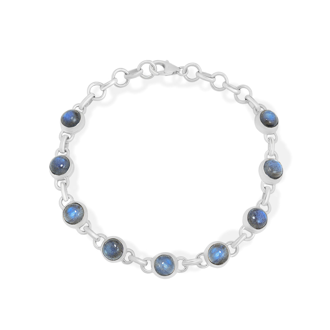 Natural Labradorite Blue Fire Cab Bracelet