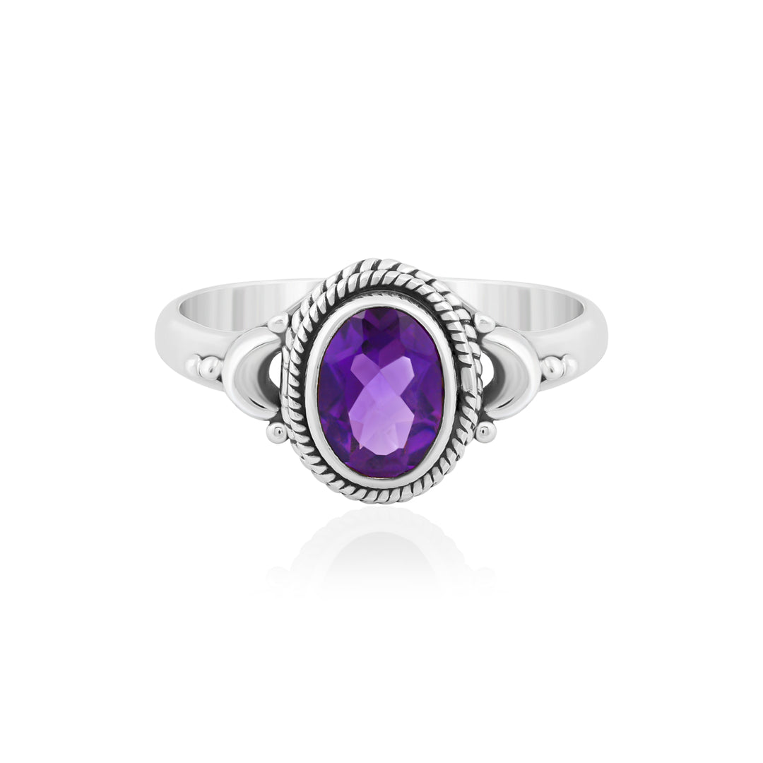 Natural Amethyst Cut Ring