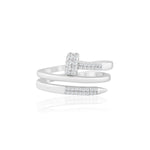 Load image into Gallery viewer, Nail statement Ring (Rhodium Plated)