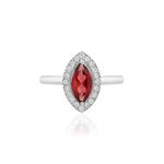 Load image into Gallery viewer, Natural Garnet Cut Marquise Ring