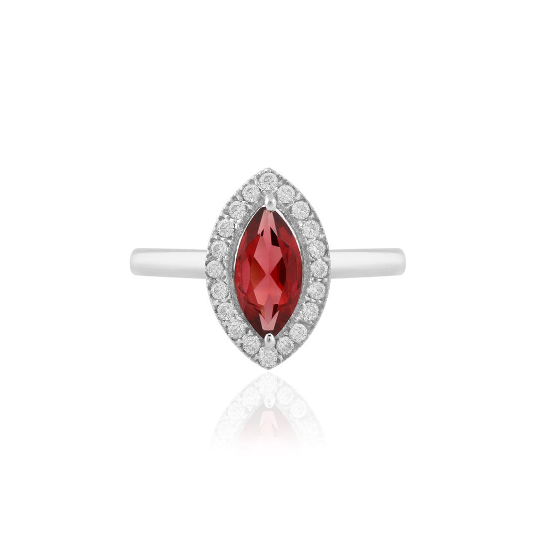 Natural Garnet Cut Marquise Ring