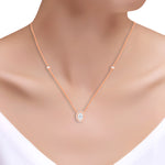Load image into Gallery viewer, Oval Zircon Necklace (Rose Gold Plated)