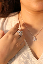 Load image into Gallery viewer, Luna Pendant (Rhodium Plated)