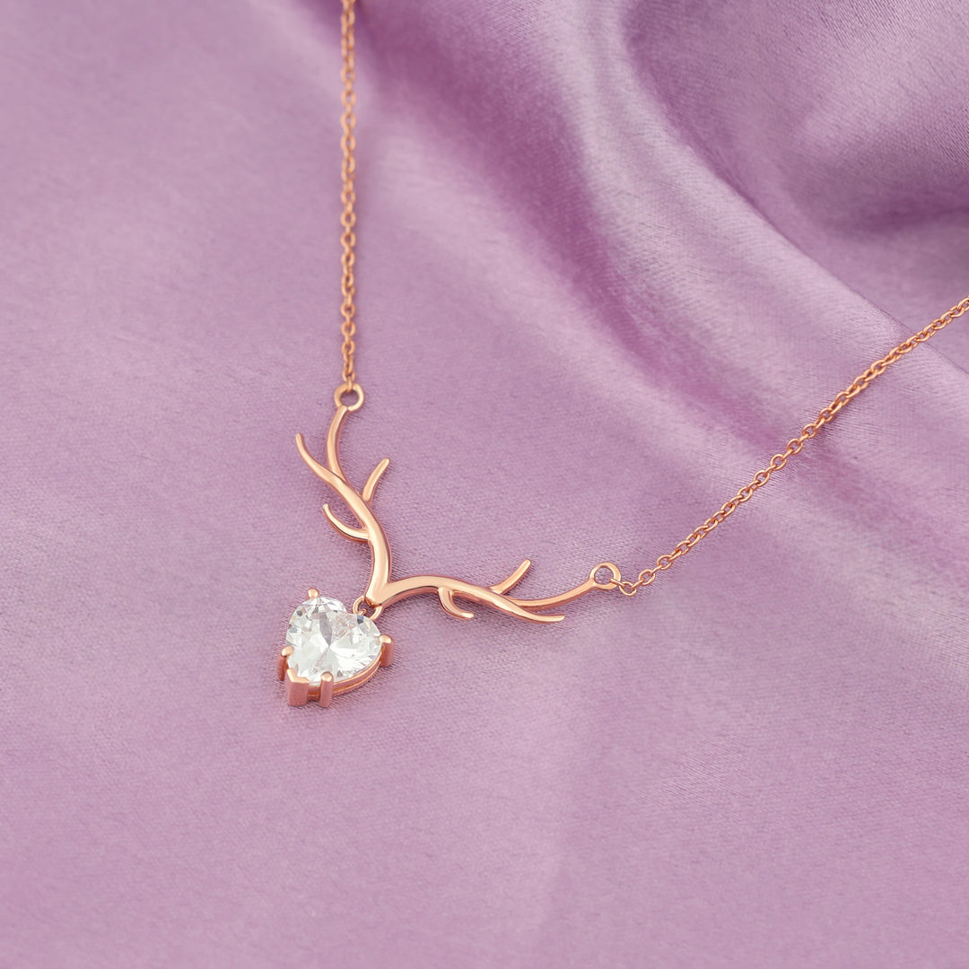 Stag Necklace (Rose Gold Plated)