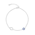 Load image into Gallery viewer, Evil Eye and Hamsa Bracelet (Rhodium Plated)