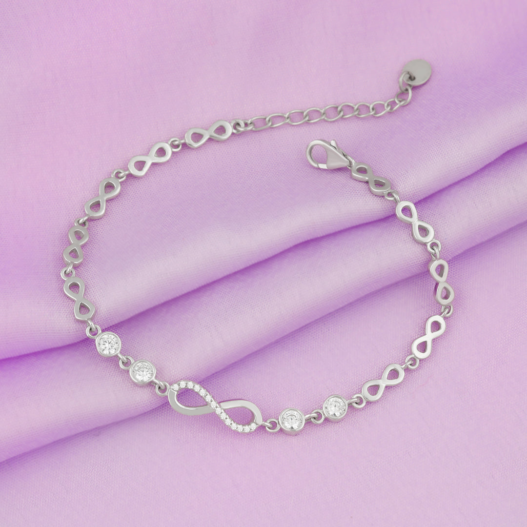 Infinity Bracelet (Rhodium Plated)