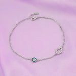 Load image into Gallery viewer, Evil Eye and Hamsa Bracelet (Rhodium Plated)