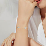 Load image into Gallery viewer, Evil Eye and Hamsa Bracelet (Rhodium Plated)