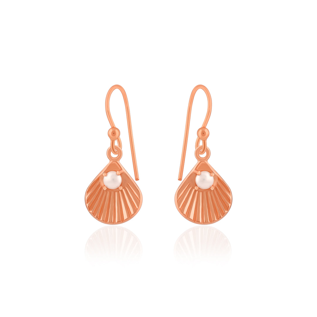 Seashell Earrings (Rose Gold-Plated)