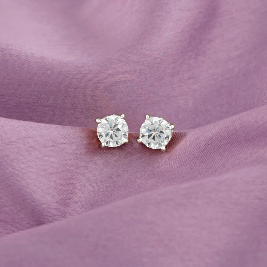 Solitaire Studs (Rhodium Plated)
