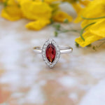 Load image into Gallery viewer, Natural Garnet Cut Marquise Ring