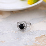 Load image into Gallery viewer, Natural Onyx Black Cabochon Ring