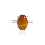 Load image into Gallery viewer, Natural Tiger Eye Cabochon Ring