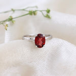 Load image into Gallery viewer, Natural Garnet Oval Faceted Ring