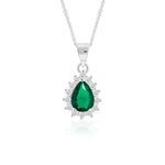 Load image into Gallery viewer, Fern Pear Pendant (Rhodium Plated)