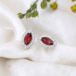 Load image into Gallery viewer, Natural Garnet Faceted Marquise Studs