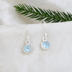 Load image into Gallery viewer, Natural Aquamarine Round Faceted Earrings