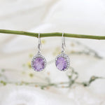 Load image into Gallery viewer, Natural Amethyst Oval Faceted Earrings