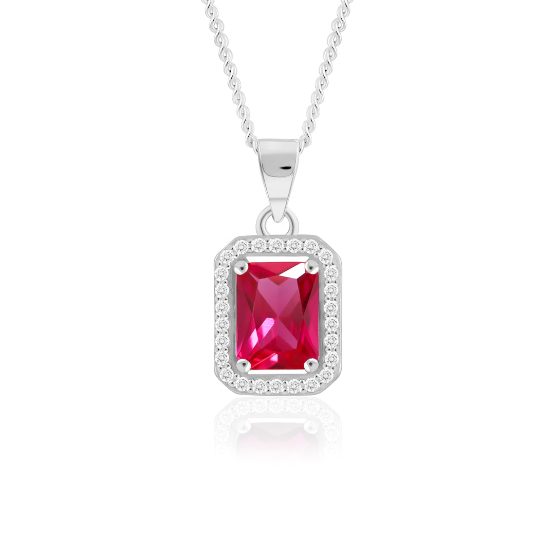 Ember Octa Pendant (Rhodium Plated)