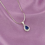 Load image into Gallery viewer, Aura Pear Pendant (Rhodium Plated)
