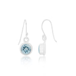 Load image into Gallery viewer, Natural Aquamarine Round Faceted Earrings