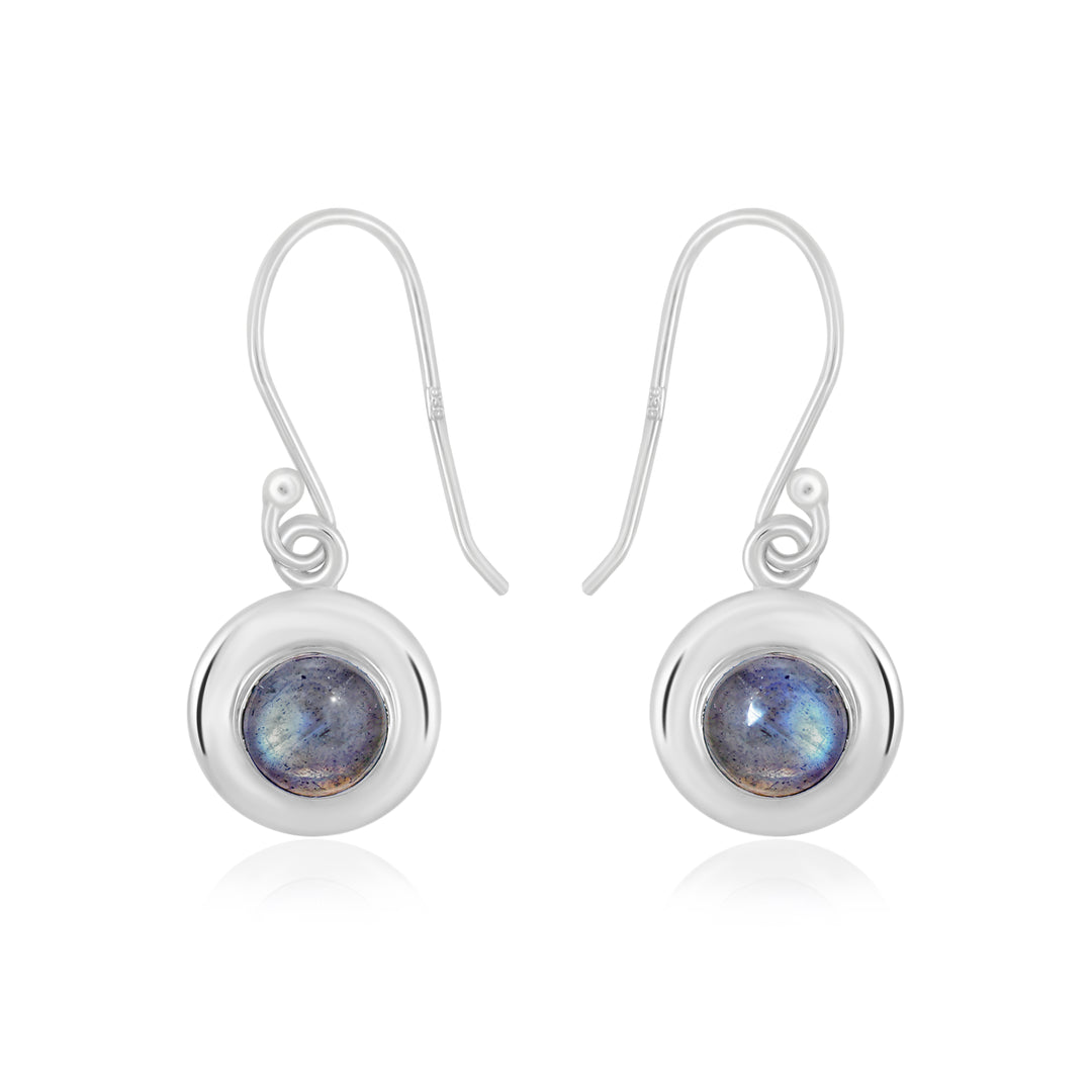 Natural Labradorite Blue Fire Cab Earrings