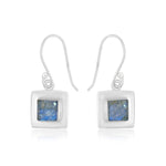 Load image into Gallery viewer, Natural Labradorite Blue Fire Cabochon Earrings