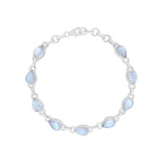 Load image into Gallery viewer, Natural Rainbow Moonstone Cabochon Bracelet