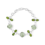 Load image into Gallery viewer, Natural Amethyst Green & Peridot Cut Bracelet