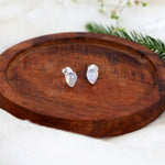 Load image into Gallery viewer, Natural Moonstone Rainbow Studs (Rhodium Plated)