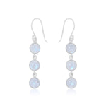 Load image into Gallery viewer, Natural Moonstone Rainbow Cabochon Earrings