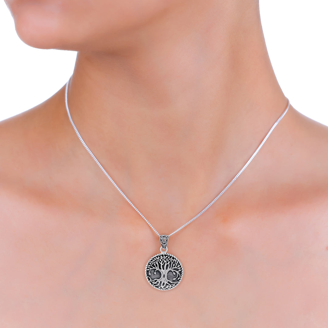 Tree of Life Pendant Bold (Rhodium Plated)