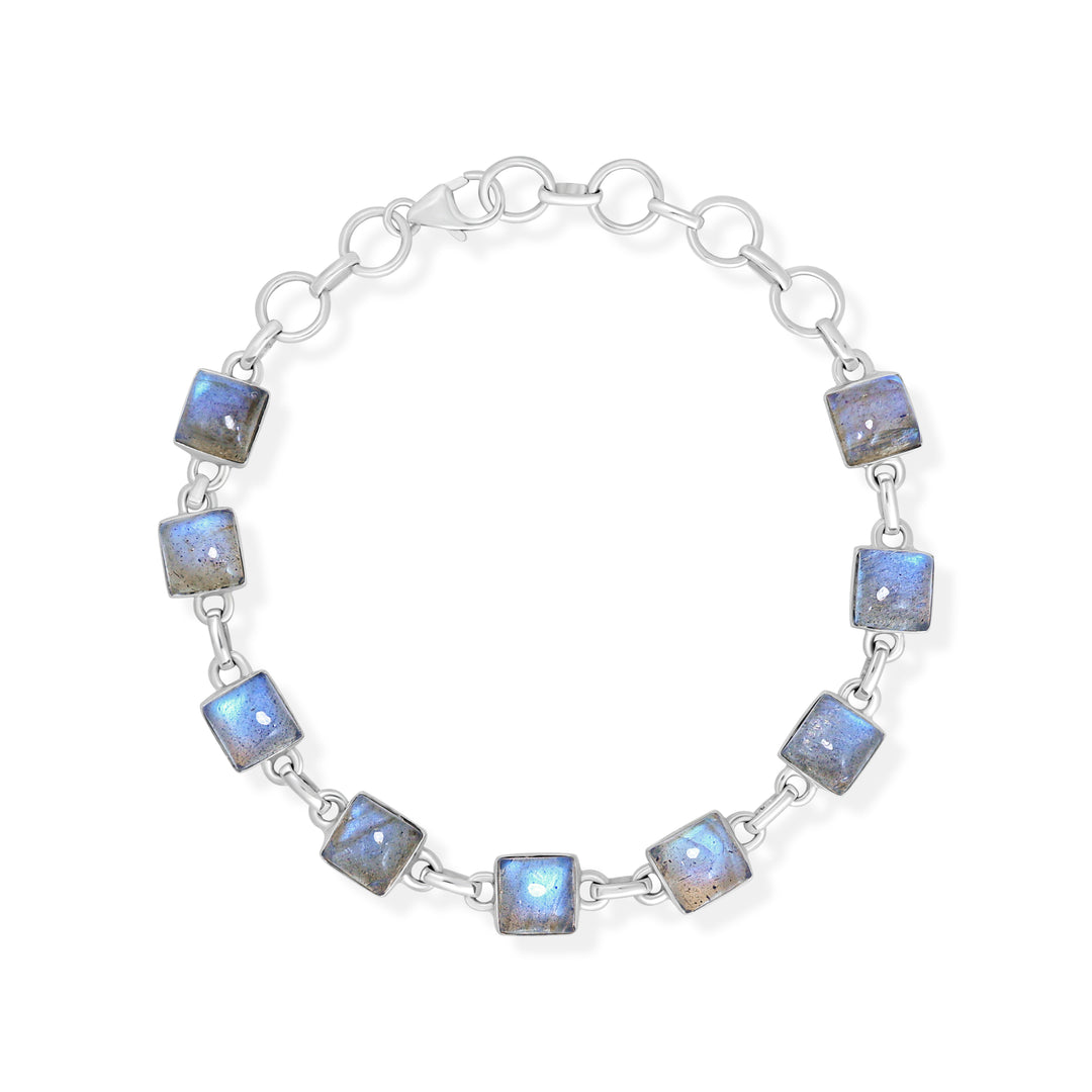 Natural Labradorite Blue Fire Cabochon Bracelet