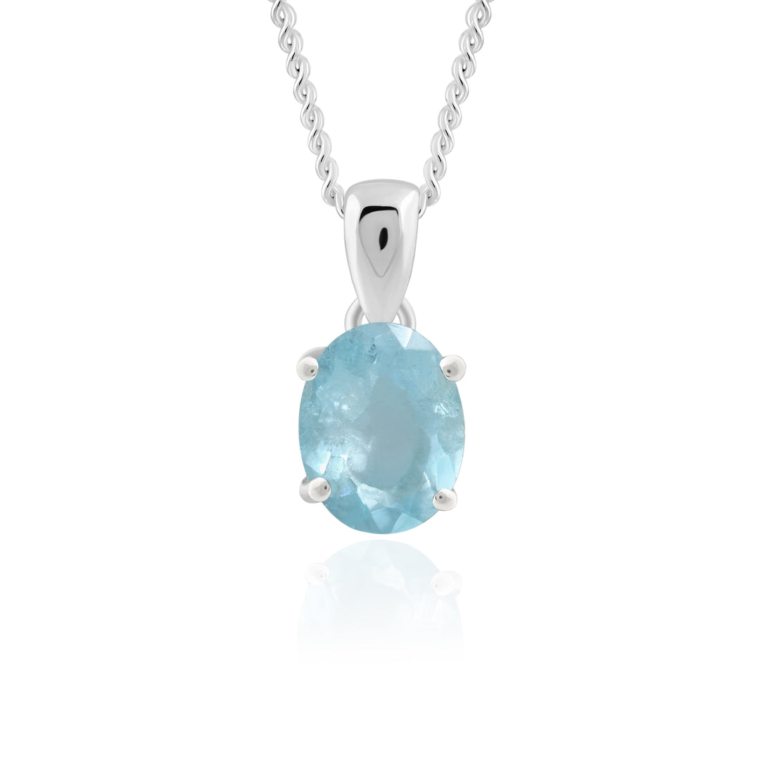 Natural Aquamarine Faceted Pendant