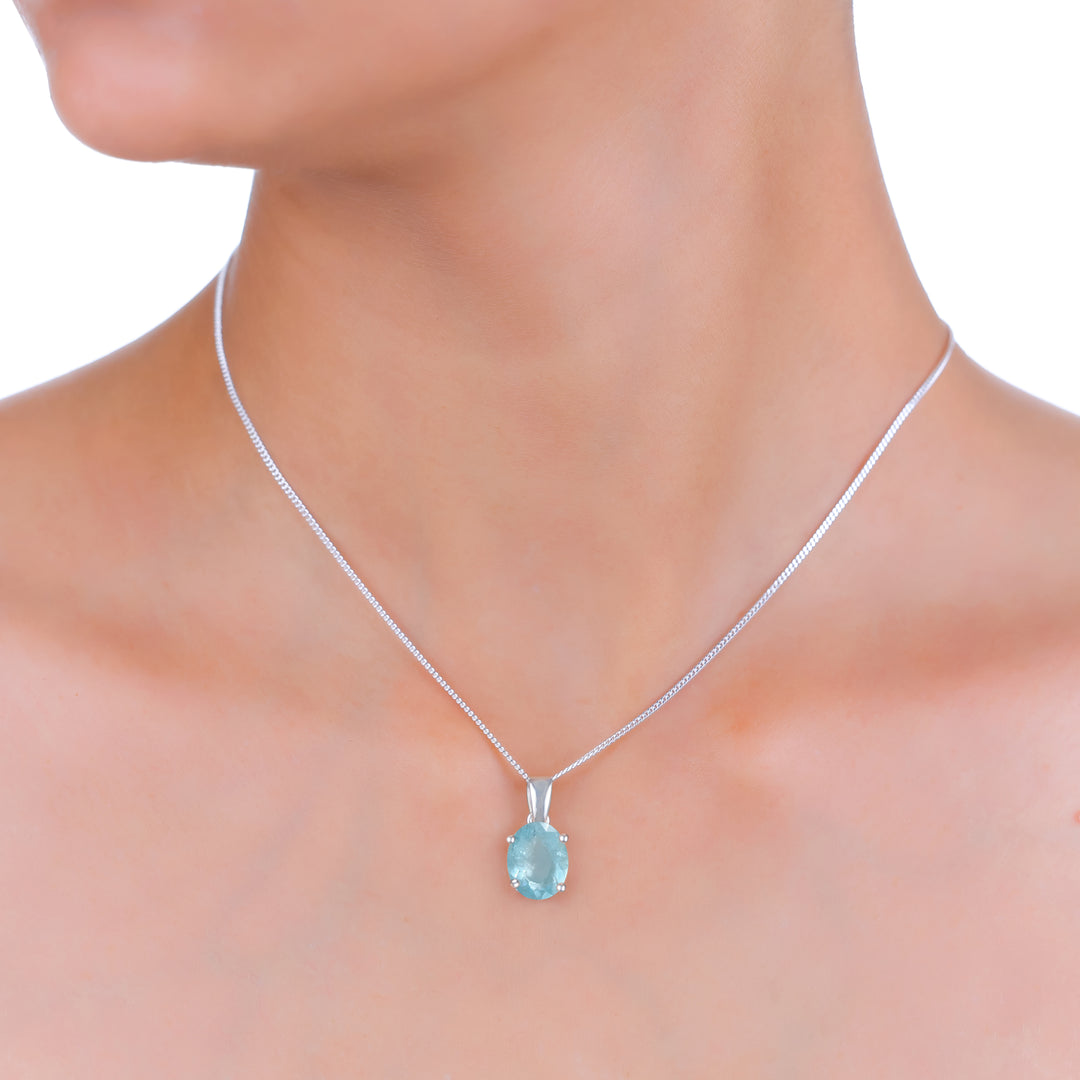 Natural Aquamarine Faceted Pendant