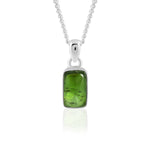 Load image into Gallery viewer, Natural Tourmaline Green Cab Pendant