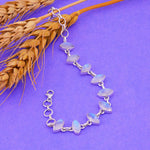 Load image into Gallery viewer, Natural Rainbow Moonstone Cabochon Bracelet