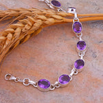 Load image into Gallery viewer, Natural Amethyst Cut Bracelet