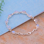 Load image into Gallery viewer, Natural Rainbow Moonstone Cabochon Bracelet