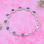 Load image into Gallery viewer, Natural Labradorite Blue Fire Cab Bracelet