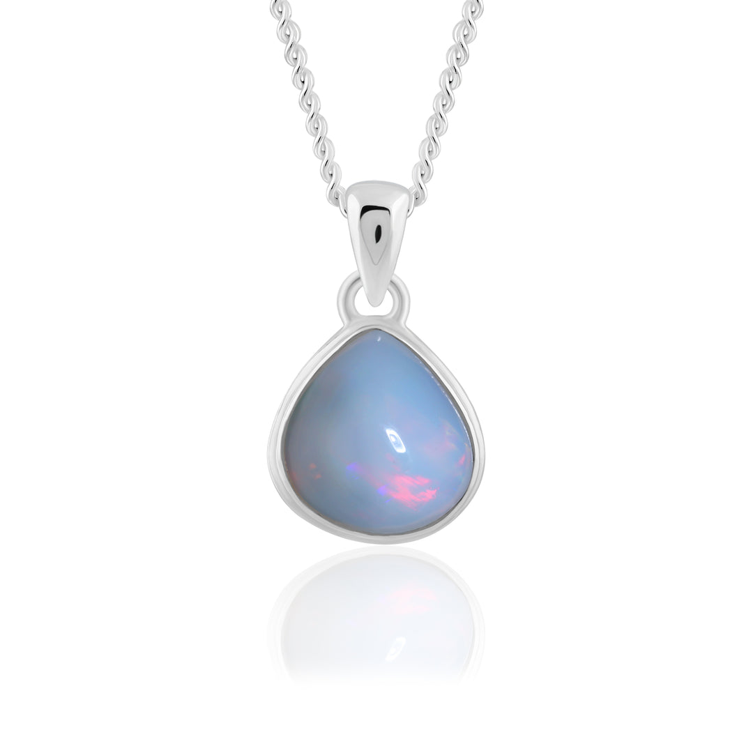 Natural Opal Ethiopian Pear Cab Pendant
