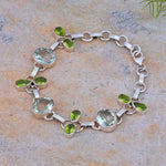Load image into Gallery viewer, Natural Amethyst Green & Peridot Cut Bracelet