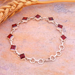 Load image into Gallery viewer, Natural Garnet Cut Bracelet