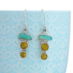 Load image into Gallery viewer, Natural Opal Ethiopian Rough & Citrine Faceted Earrings