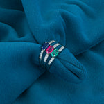 Load image into Gallery viewer, Natural Ruby, Sapphire, Emerald Cut Ring