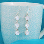 Load image into Gallery viewer, Natural Moonstone Rainbow Cabochon Earrings
