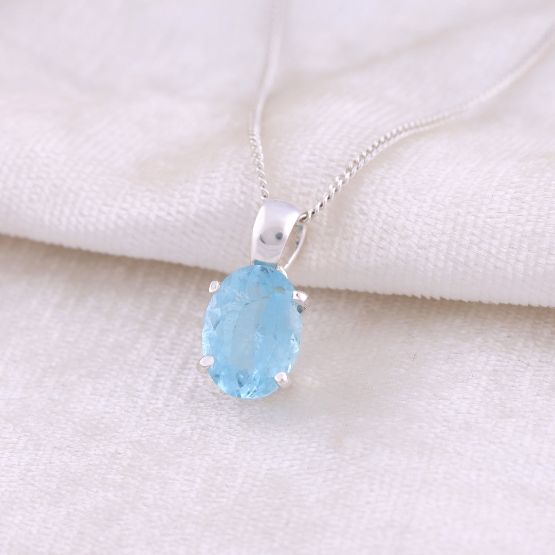 Natural Aquamarine Faceted Pendant