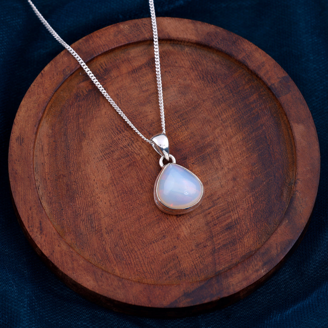 Natural Opal Ethiopian Pear Cab Pendant