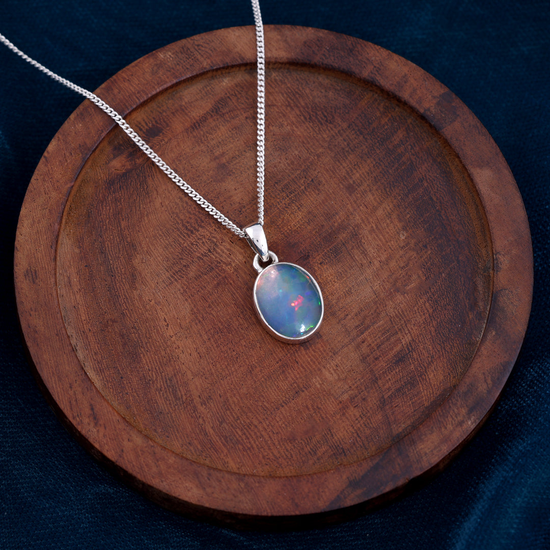 Natural Opal Ethiopian oval Cab Pendant