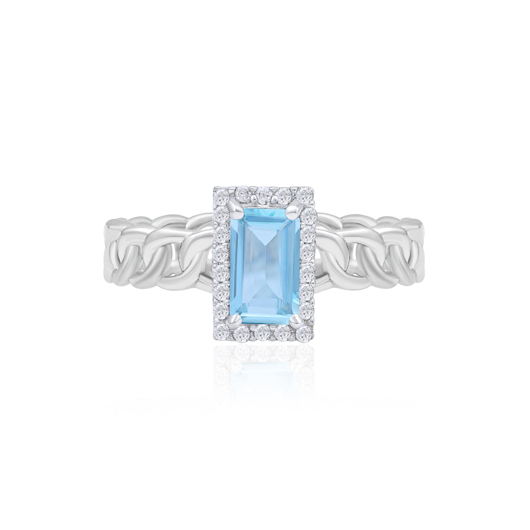 Natural Aquamarine Cut Ring